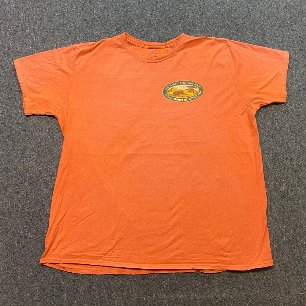 Disney Animal Kingdom Kilimanjaro Safaris TShirt Sz 2XL Mens Orange Harambe Tee